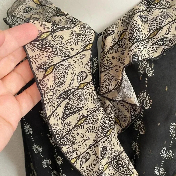🆕Senlis Moroccan Tile Paisley Clara Ruffle Top S🆕 - Picture 8 of 14